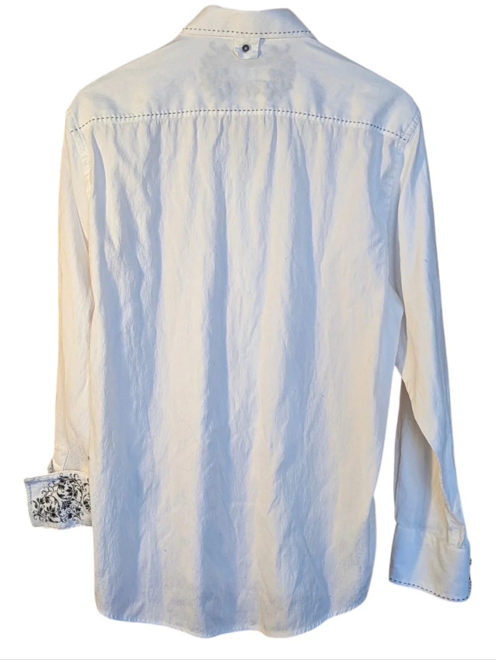 Zagiri Men's White Button-Up Dress Shirt L Casual Streetwear Contrast Cuff Skate